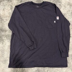 Tyndale FR Shirt Mens 3XL Navy Blue Flame Resistant Arc Rated Long Sleeve USA